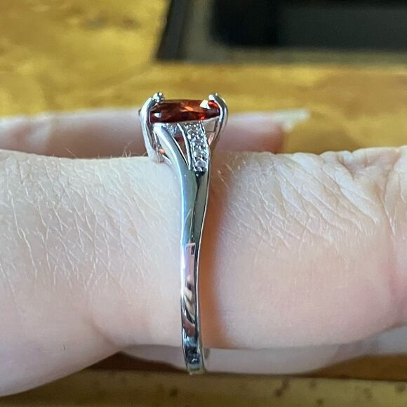 Natural Red Labradorite Sterling Silver Ring Size 9.75 - Picture 3 of 10